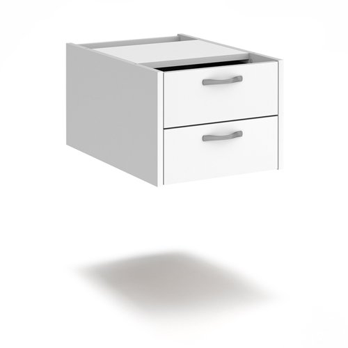 Maestro 25 Shallow 2 Drawer Fixed Pedestal For 600mm Deep Desks White