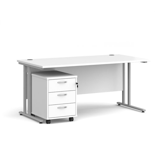 Maestro 25 desk 800mm with 3 drawer pedestal