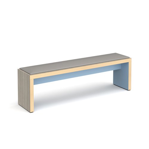 Slab benching solution low bench with upholstered seat pad 1800mm wide