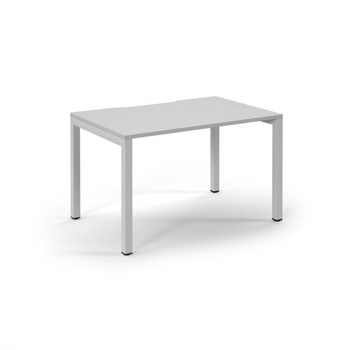 Connex Scalloped 1200 x 800 x 725mm Single Desk - White Frame / White Top