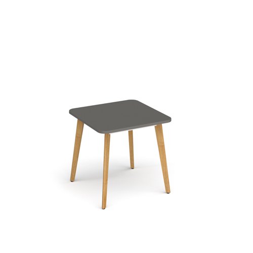 Saxon square worktable with 4 oak legs 800mm - onyx grey