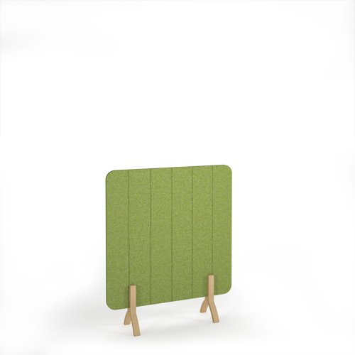 Stripe Acoustic Floor Standing Screen Wooden Legs 1200w 1400h - Fruit Green