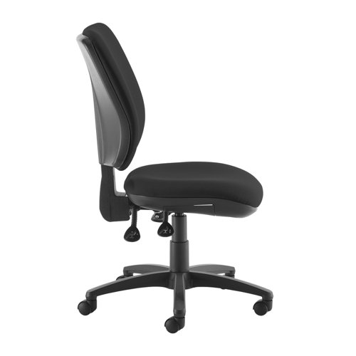 Senza High fabric back operator chair with no arms - black