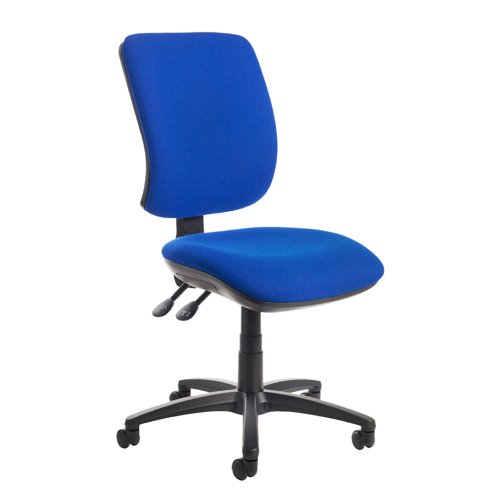 Senza High fabric back operator chair with no arms - blue