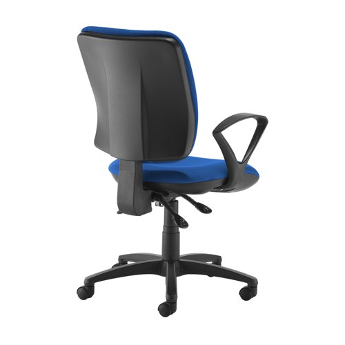 SH43-000-BLU Senza High fabric back operator chair with fixed arms - blue