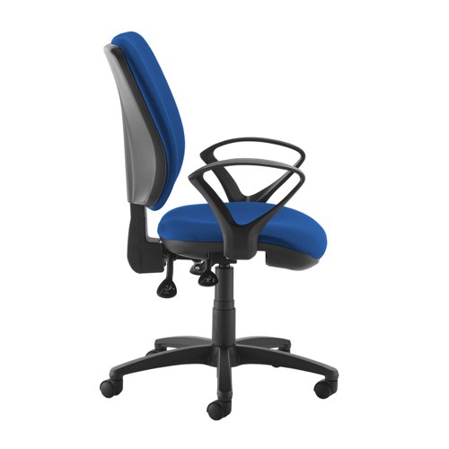 Senza High fabric back operator chair with fixed arms - blue  SH43-000-BLU