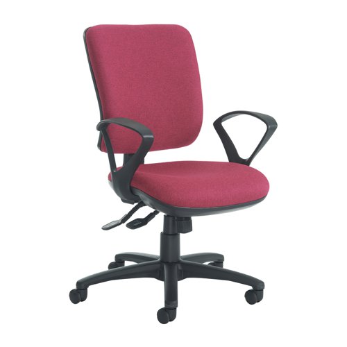 Senza High fabric back operator chair with fixed arms - made to order