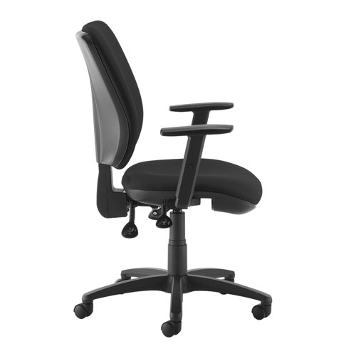 Senza High fabric back operator chair with adjustable arms - black  SH44-000-BLK