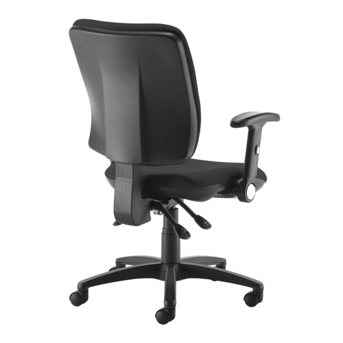 SH46-000-BLK Senza High fabric back operator chair with folding arms - black