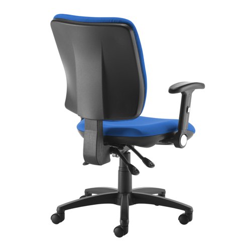 Senza High fabric back operator chair with folding arms - blue  SH46-000-BLU