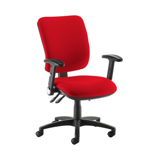 Senza high back operator chair with folding arms - Panama Red