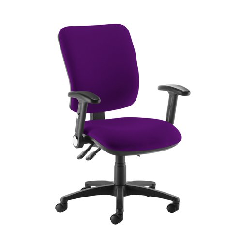 Senza high back operator chair with folding arms - Tarot Purple