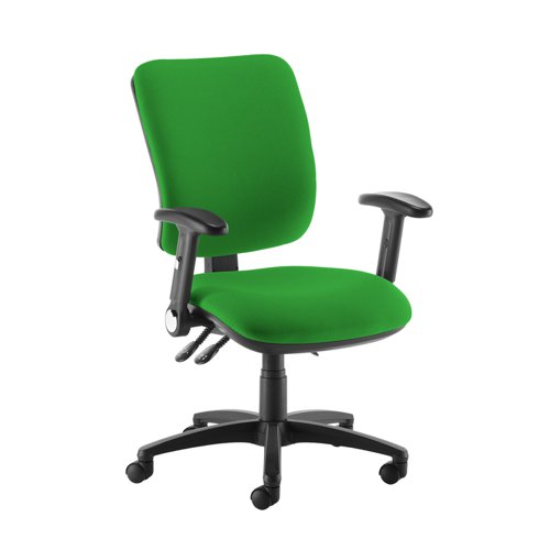 Senza high back operator chair with folding arms - Lombok Green