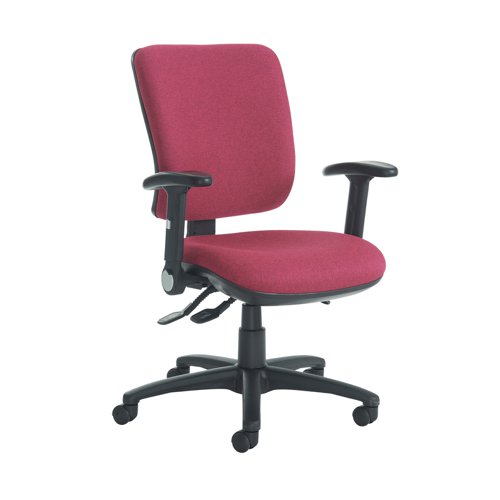 Senza High fabric back operator chair with folding arms - made to order