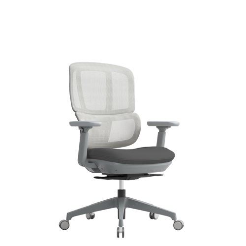 Shelby grey mesh back operator chair with grey fabric seat