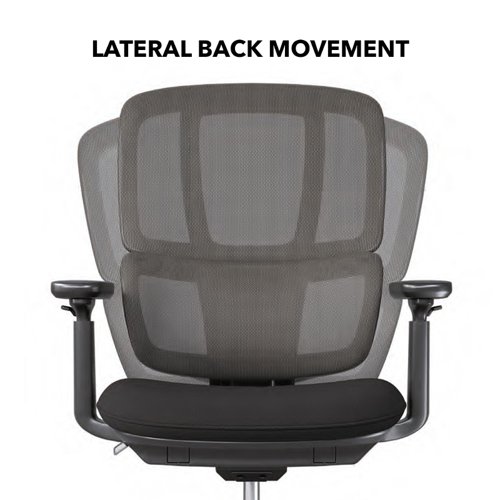 Shelby black mesh back operator chair with black fabric seat | SHL300K2-K | Dams International