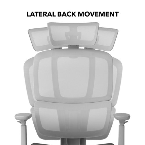 Shelby grey mesh back operator chair with headrest and grey fabric seat | SHL301K2-G | Dams International