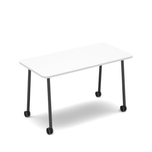 Show mobile meeting table 1400 x 700mm - white top