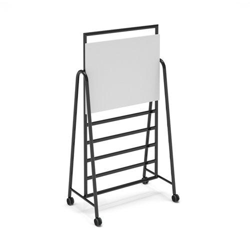 Show magnetic whiteboard add-on for mobile A-frame caddy system