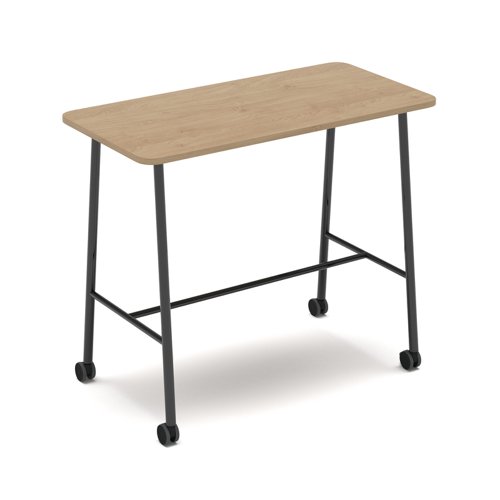 Show mobile poseur table 1400 x 700mm - kendal oak top | SHW-PT14-KO | Dams International