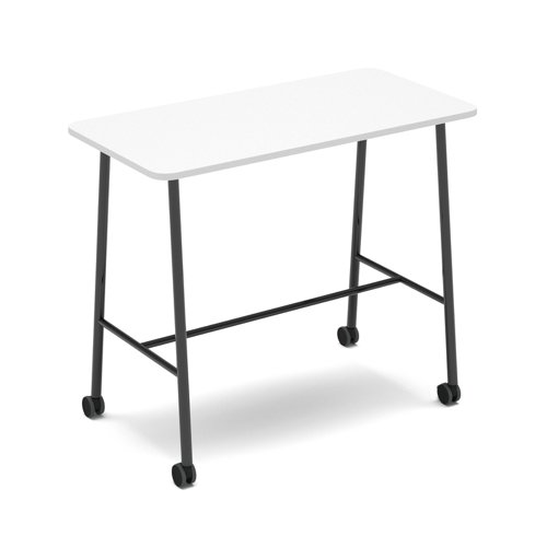 Show mobile poseur table 1400 x 700mm - white top | SHW-PT14-WH | Dams International