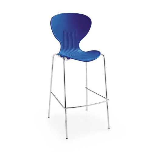 Sienna one piece stool with chrome legs (pack of 2) - blue Canteen Chairs SIE50009-B