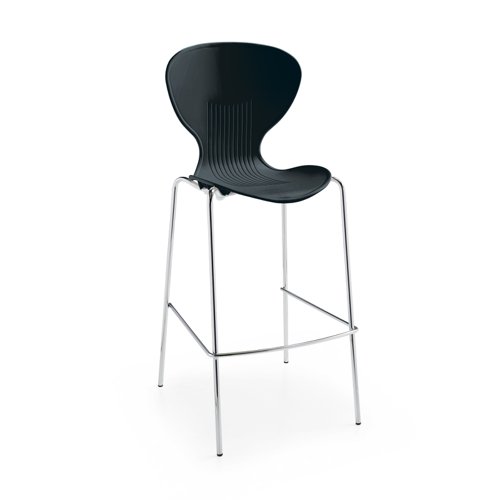 SIE50009-K | Sienna is a moulded plastic dining chair and stool collection which is a fantastic contemporary choice and would make a stylish addition to any dining facility or café. The curved retro design is available in a selection of colours with a chrome frame, and is practical and durable choice due to the easy clean curvaceous surface.