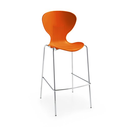 Sienna one piece stool with chrome legs (pack of 2) - orange Canteen Chairs SIE50009-OR