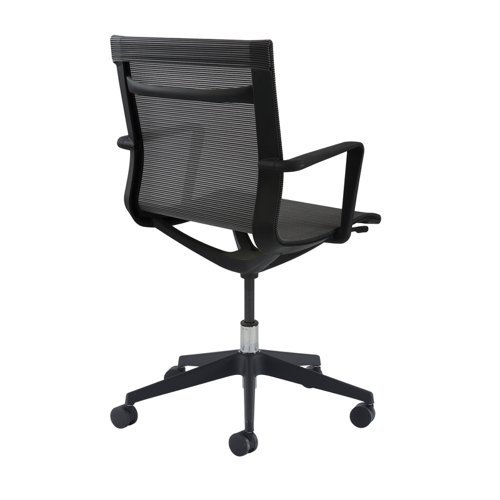 Sirena black mesh meeting chair with black base - made to order