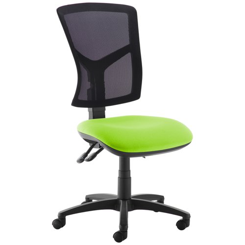 Senza mesh back operator chair with no arms and seat slide - made to order