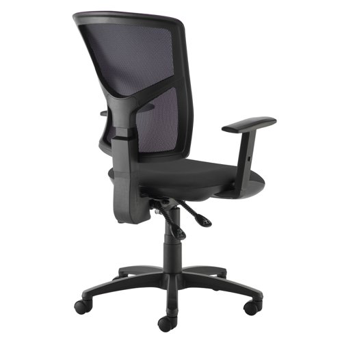 Senza mesh back operator chair with adjustable arms - black Office Chairs SM44-000-BLK
