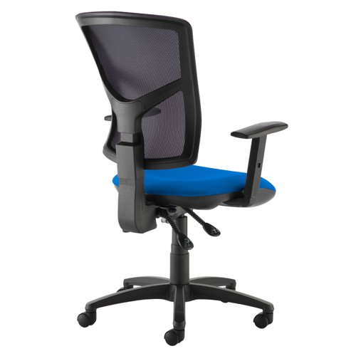 SM44-000-BLU Senza mesh back operator chair with adjustable arms - blue