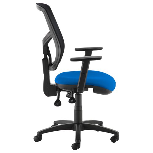 SM44-000-BLU Senza mesh back operator chair with adjustable arms - blue