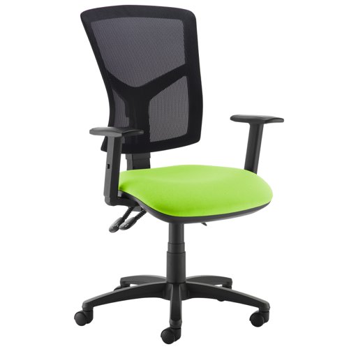 Senza high mesh back operator chair with adjustable arms - made to order