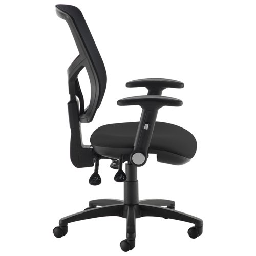 Senza mesh back operator chair with folding arms - black SM46-000-BLK Buy online at Office 5Star or contact us Tel 01594 810081 for assistance