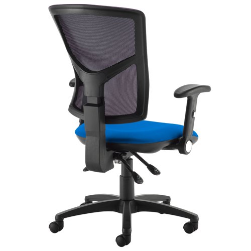 Senza mesh back operator chair with folding arms - blue  SM46-000-BLU