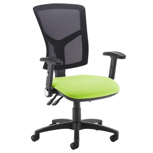 Senza mesh back operator chair with folding arms - made to order