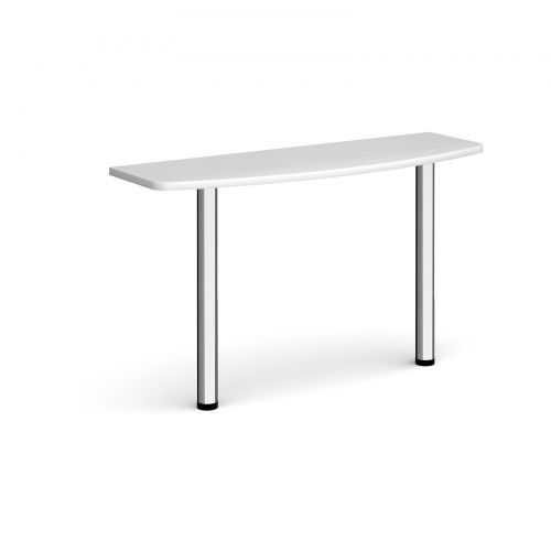 D End Desk Extension Table 1200mm Wide With Chrome Legs White Top