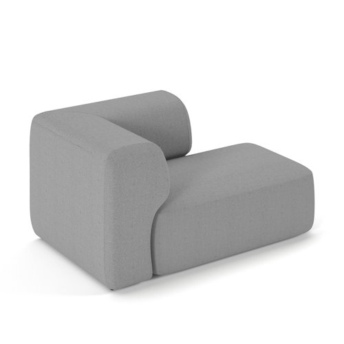 Snuggle modular soft seating large chase sofa with left hand arm and back - made to order