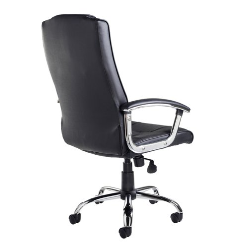 Somerset high back managers chair - black leather faced