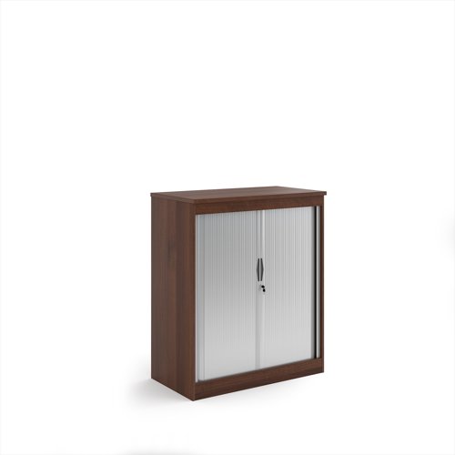 Systems horizontal tambour door cupboard 1200mm high - Walnut
