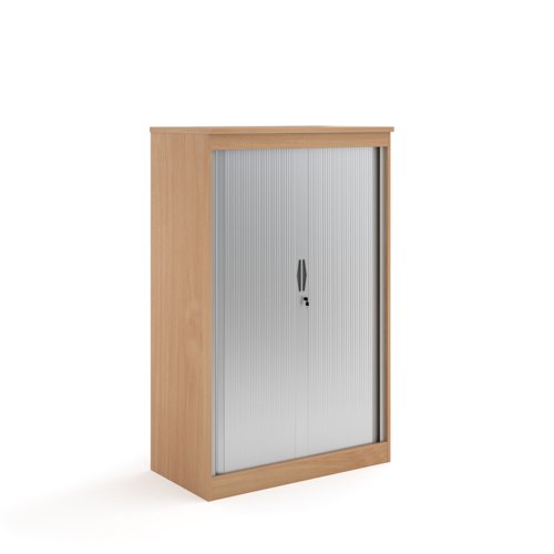 Systems horizontal tambour door cupboard 1600mm high - beech ST16B Buy online at Office 5Star or contact us Tel 01594 810081 for assistance