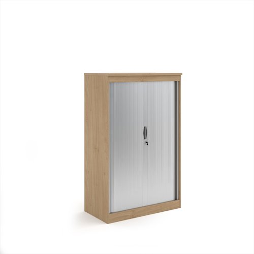 Systems horizontal tambour door cupboard 1600mm high - Kendal Oak