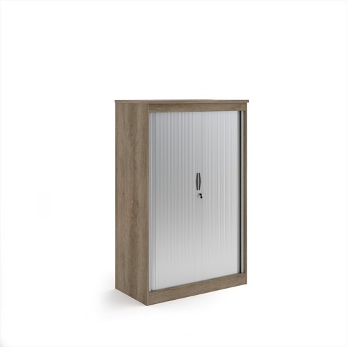 Systems horizontal tambour door cupboard 1600mm high - Nebraska Oak