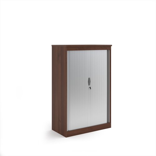 Systems horizontal tambour door cupboard 1600mm high - Walnut