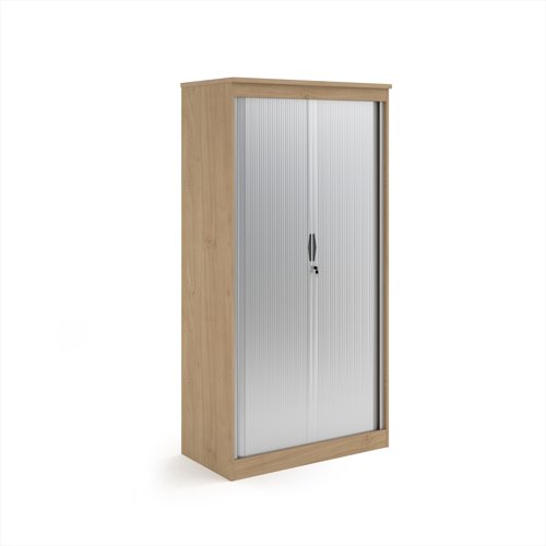 Systems horizontal tambour door cupboard 2000mm high - Kendal Oak