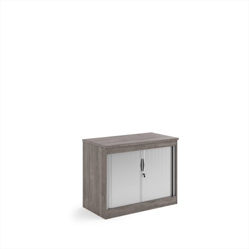 Systems horizontal tambour door cupboard 800mm high - Grey Oak
