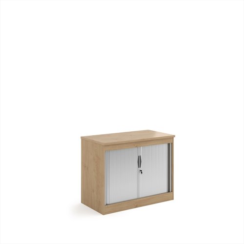 Systems horizontal tambour door cupboard 800mm high - Kendal Oak