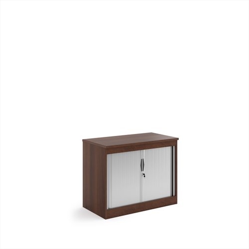 Systems horizontal tambour door cupboard 800mm high - Walnut