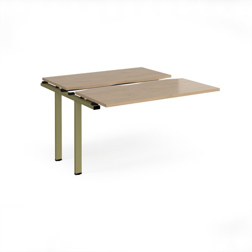 Adapt sliding top add on unit single 1200mm x 1200mm - green frame, kendal oak top